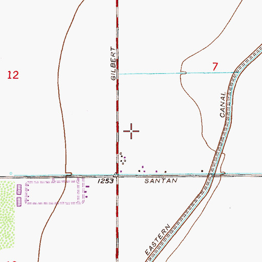 Topographic Map of Grove Bible Church, AZ