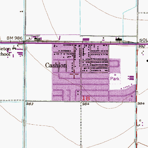 Topographic Map of Hamblen Chapel Evangelical Church, AZ