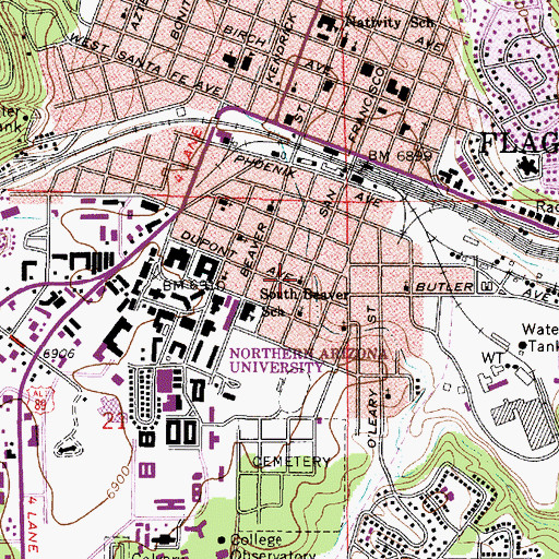 Topographic Map of Harbert Chapel African Methodist Episcopal Church, AZ