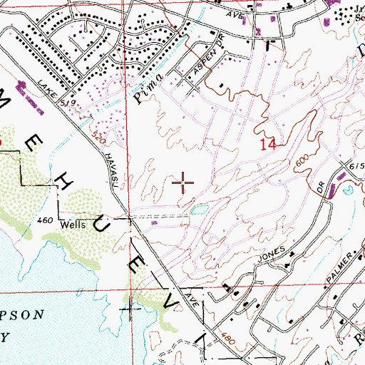 Topographic Map of Havasu Christian Church, AZ