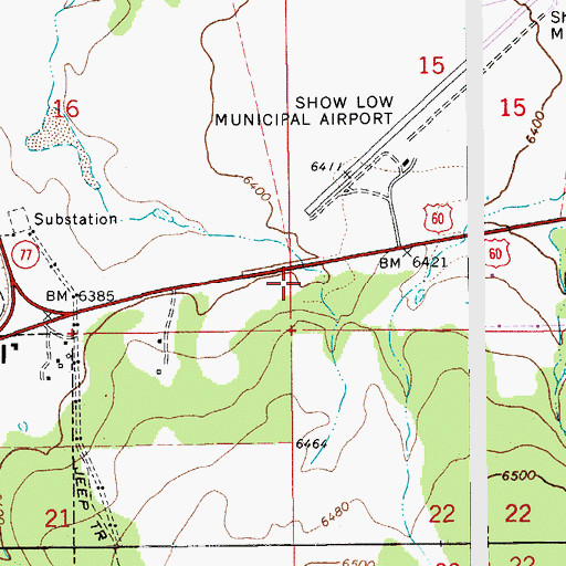 Topographic Map of High Country Church of Christ, AZ