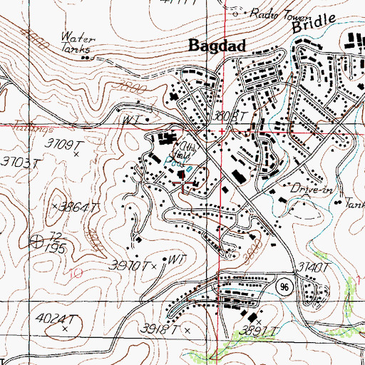 Topographic Map of Hilltop Community Church, AZ
