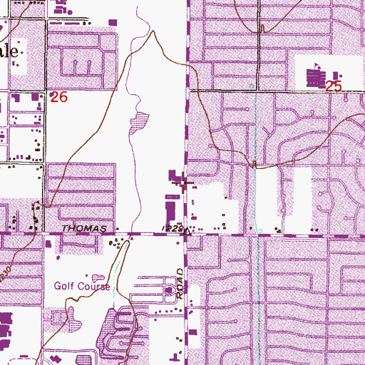 Topographic Map of Hindu Temple of Arizona, AZ