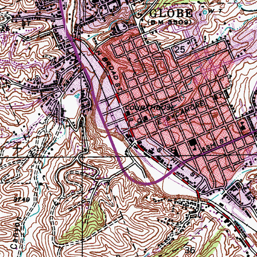 Topographic Map of Holy Angels Catholic Community, AZ