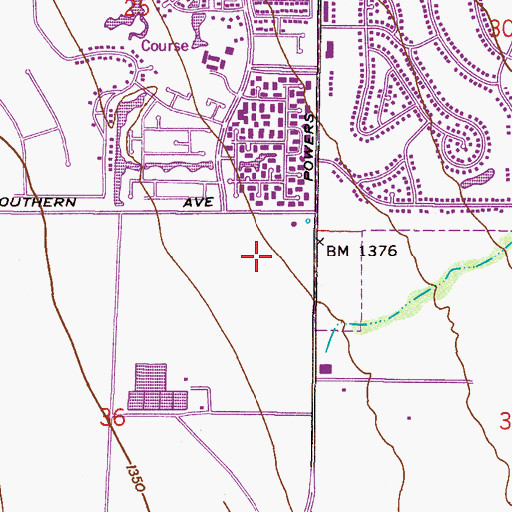 Topographic Map of Holy Cross Catholic Church, AZ
