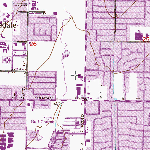 Topographic Map of Holy Cross Lutheran Church, AZ