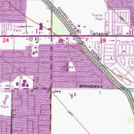 Topographic Map of Holy Trinity Community African Methodist Episcopal Church, AZ