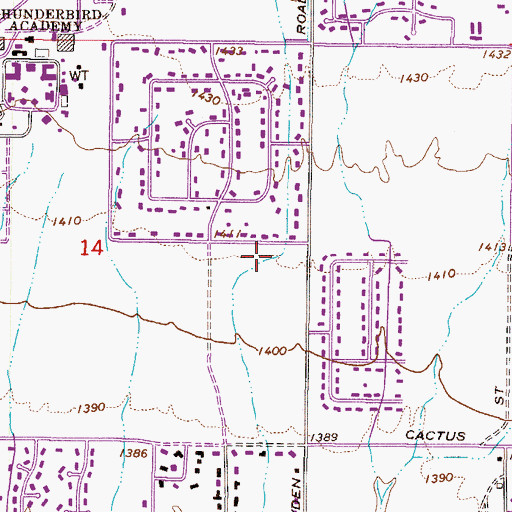 Topographic Map of Hope Community Church, AZ