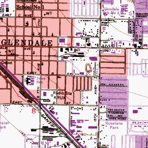 Topographic Map of Iglesia Bautista Hispana, AZ