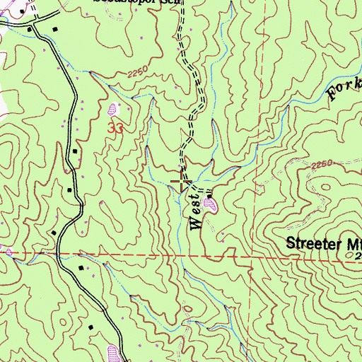 Topographic Map of Pegleg Creek, CA
