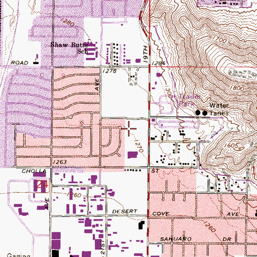 Topographic Map of Iglesia de Cristo, AZ