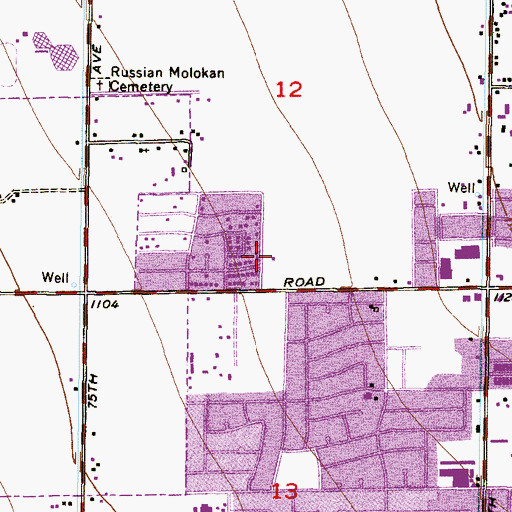 Topographic Map of Iglesia de Cristo Ministerios, AZ