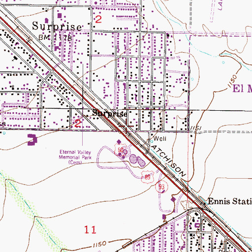 Topographic Map of Iglesia Del Valle, AZ