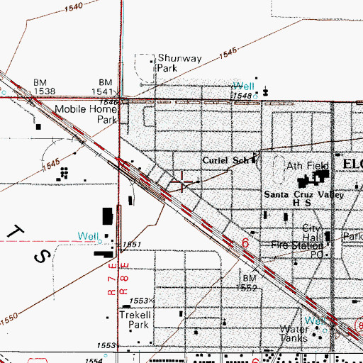 Topographic Map of Iglesia Del Valle, AZ