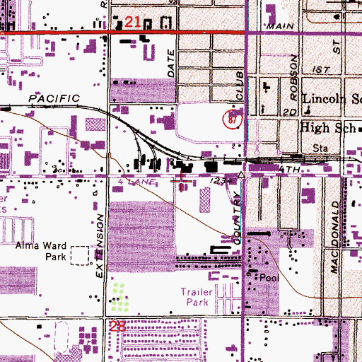 Topographic Map of Iglesia la Roca, AZ