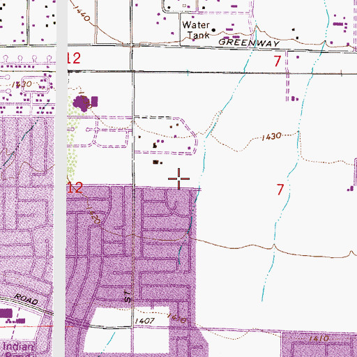 Topographic Map of Iglesia Nueva Vida, AZ