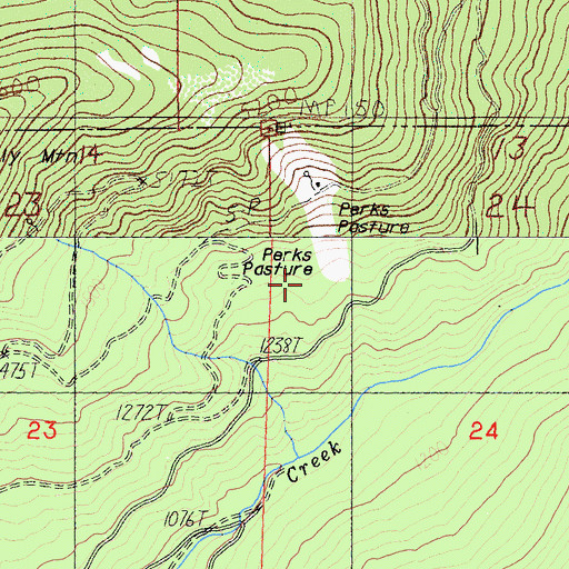 Topographic Map of Perks Pasture, CA