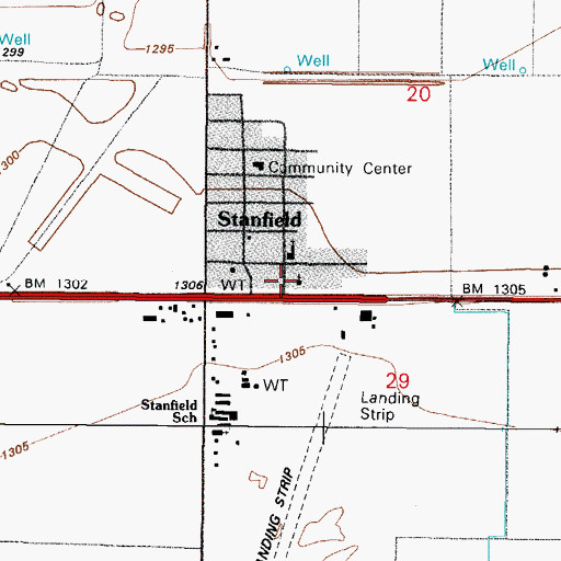 Topographic Map of Indian Assembly of God, AZ