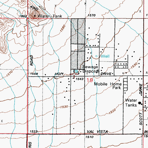 Topographic Map of Indian Hills Community Church, AZ
