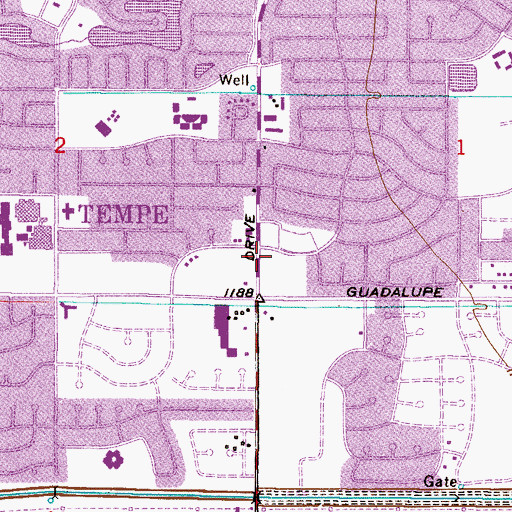 Topographic Map of Islamic Community Center Tempe Masjid, AZ