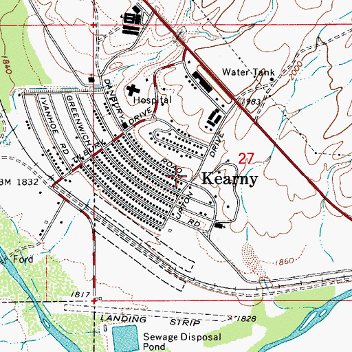 Topographic Map of Kearny Southern Baptist Church, AZ