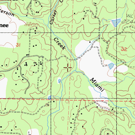 Topographic Map of Peterson Creek, CA