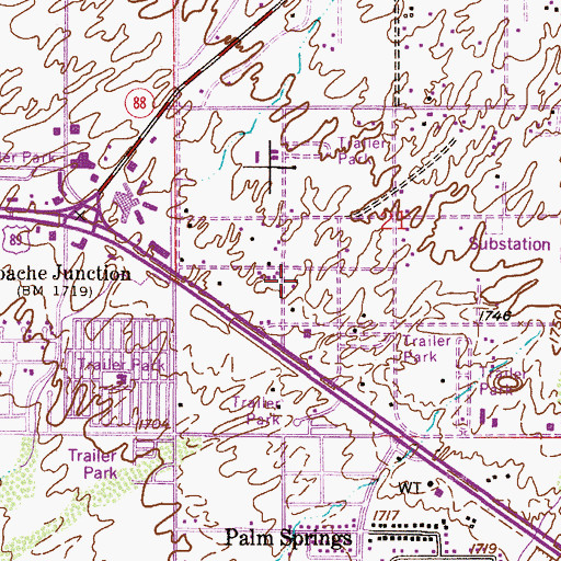 Topographic Map of Kingdom Hall of Jehovahs Witnesses, AZ