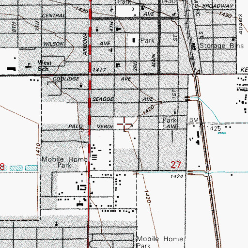 Topographic Map of Kingdom Hall of Jehovahs Witnesses, AZ