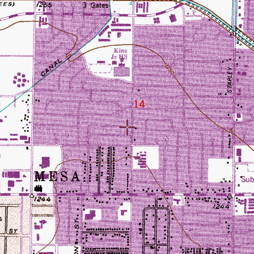 Topographic Map of Kingdom Hall of Jehovahs Witnesses, AZ