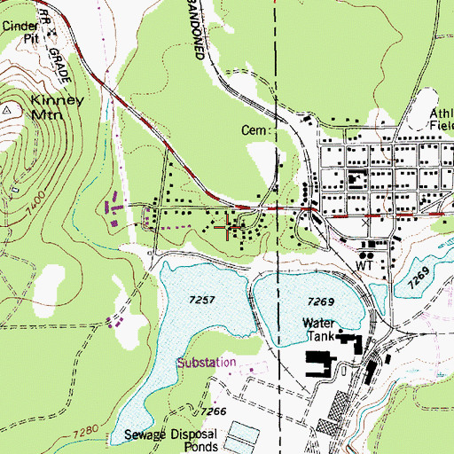 Topographic Map of McNary Apache Baptist Church, AZ