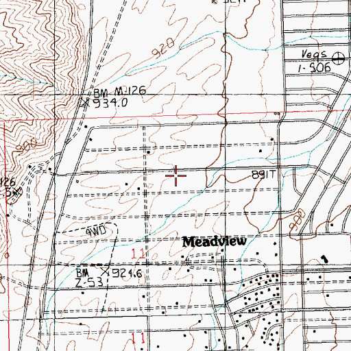 Topographic Map of Meadview Community Church, AZ