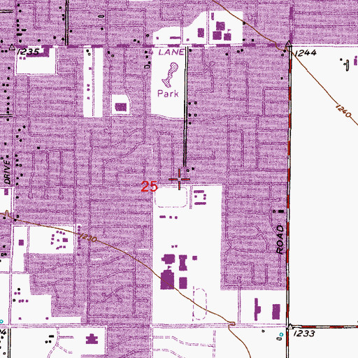 Topographic Map of Mesa Bible Church, AZ