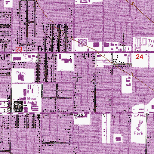 Topographic Map of Mesa Church of Christ, AZ
