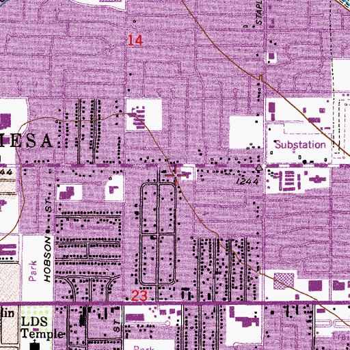 Topographic Map of Mesa First Church of the Nazarene, AZ