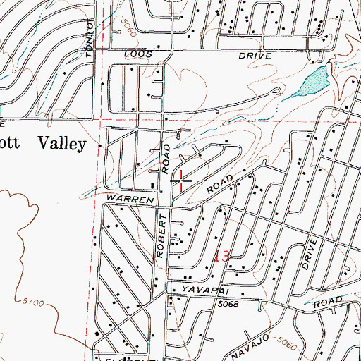Topographic Map of Mingus View Presbyterian Church, AZ