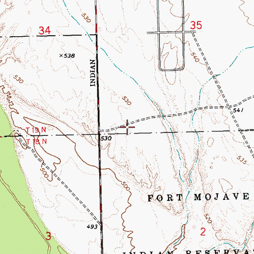 Topographic Map of Mohave Valley United Methodist Church, AZ
