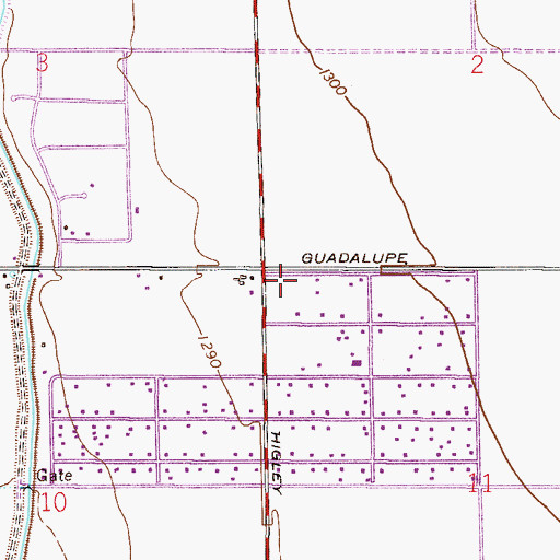 Topographic Map of Morning Star Apostolic Church, AZ