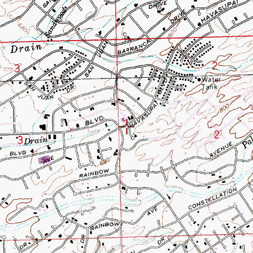 Topographic Map of Mount Olive Lutheran Church, AZ