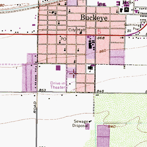 Topographic Map of Mount Pleasant Church, AZ