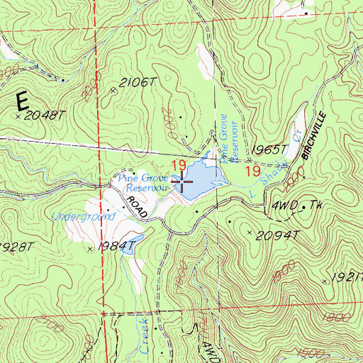 Topographic Map of Pine Grove Reservoir, CA