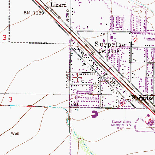 Topographic Map of Mountain of Life Pentecostal Church, AZ