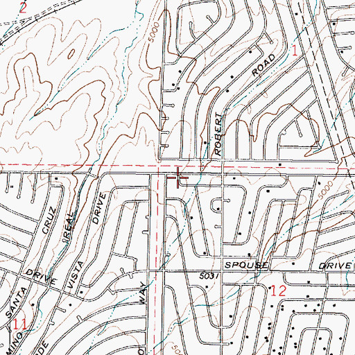 Topographic Map of Mountain Valley Church of God, AZ