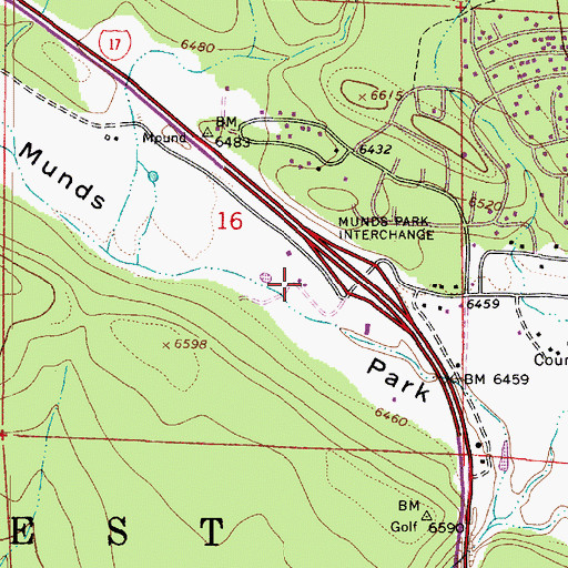 Topographic Map of Munds Park Community Church, AZ