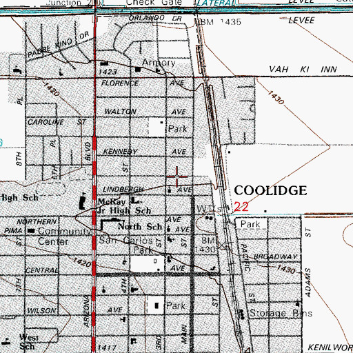 Topographic Map of New Beginning Bible Church, AZ