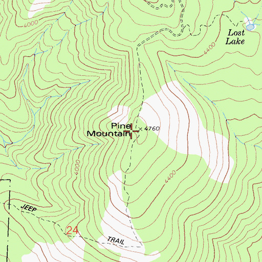 Topographic Map of Pine Mountain, CA