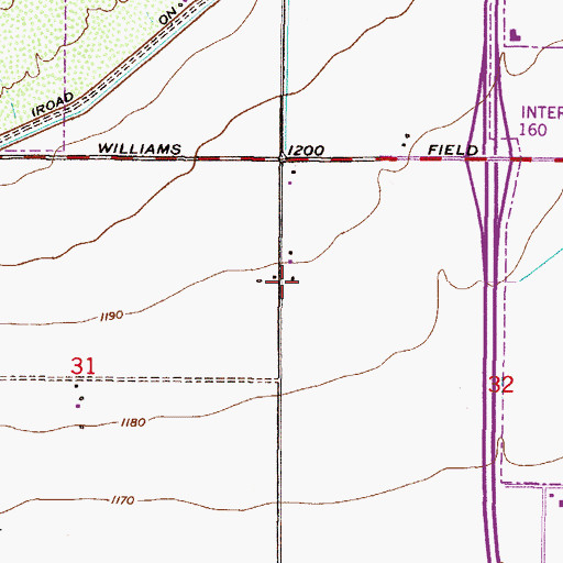 Topographic Map of Saint Benedict Catholic Church, AZ