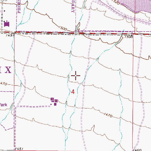 Topographic Map of Saint Bernadette Catholic Church, AZ