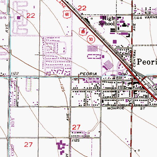 Topographic Map of Saint Charles Borromeo Church, AZ