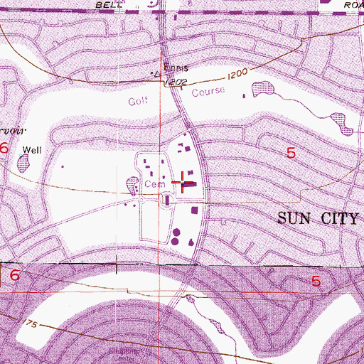 Topographic Map of Saint Clement's Catholic Church, AZ