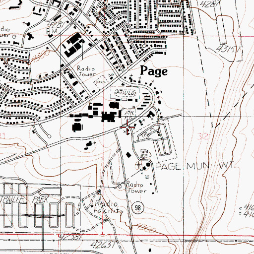 Topographic Map of Saint David's Episcopal Church, AZ